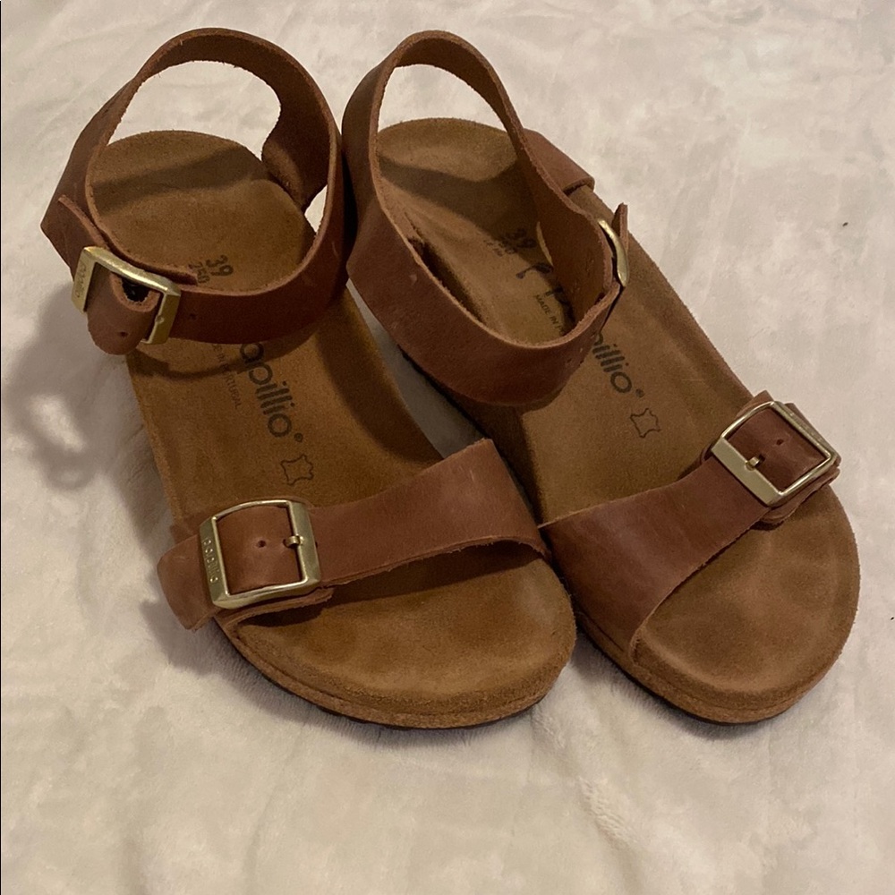 Birkenstock Papillio Brown Wedges